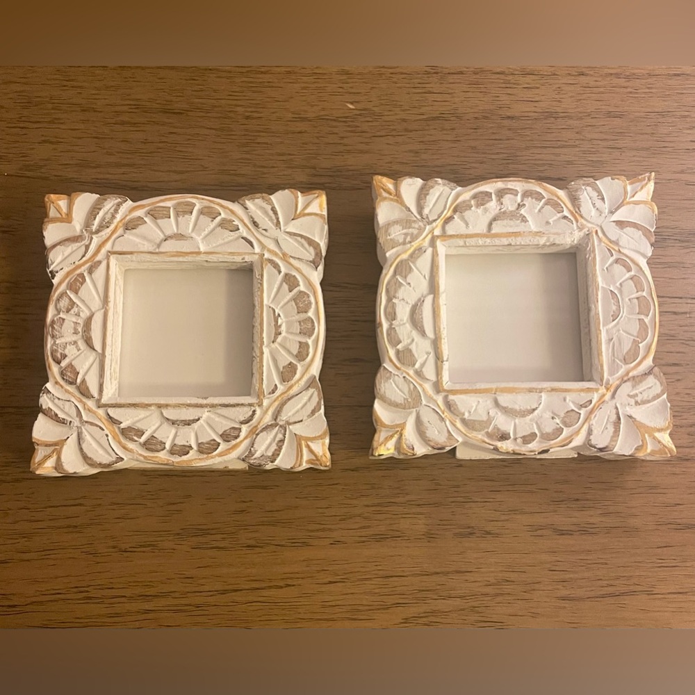 Set of 2- Small Ornate Wood Frames